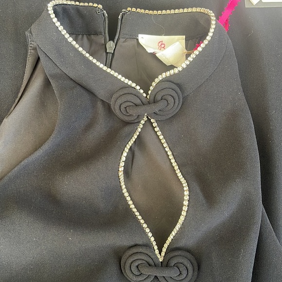 Julie Brown nyc dress maxi black evening rhinestones women’s 6 - Picture 6 of 6
